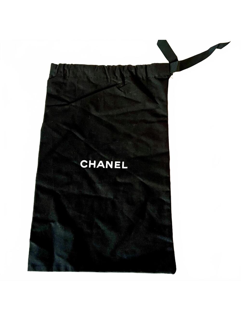 CHANEL Black Logo Pouch Dust Bag 12x7 Inches
